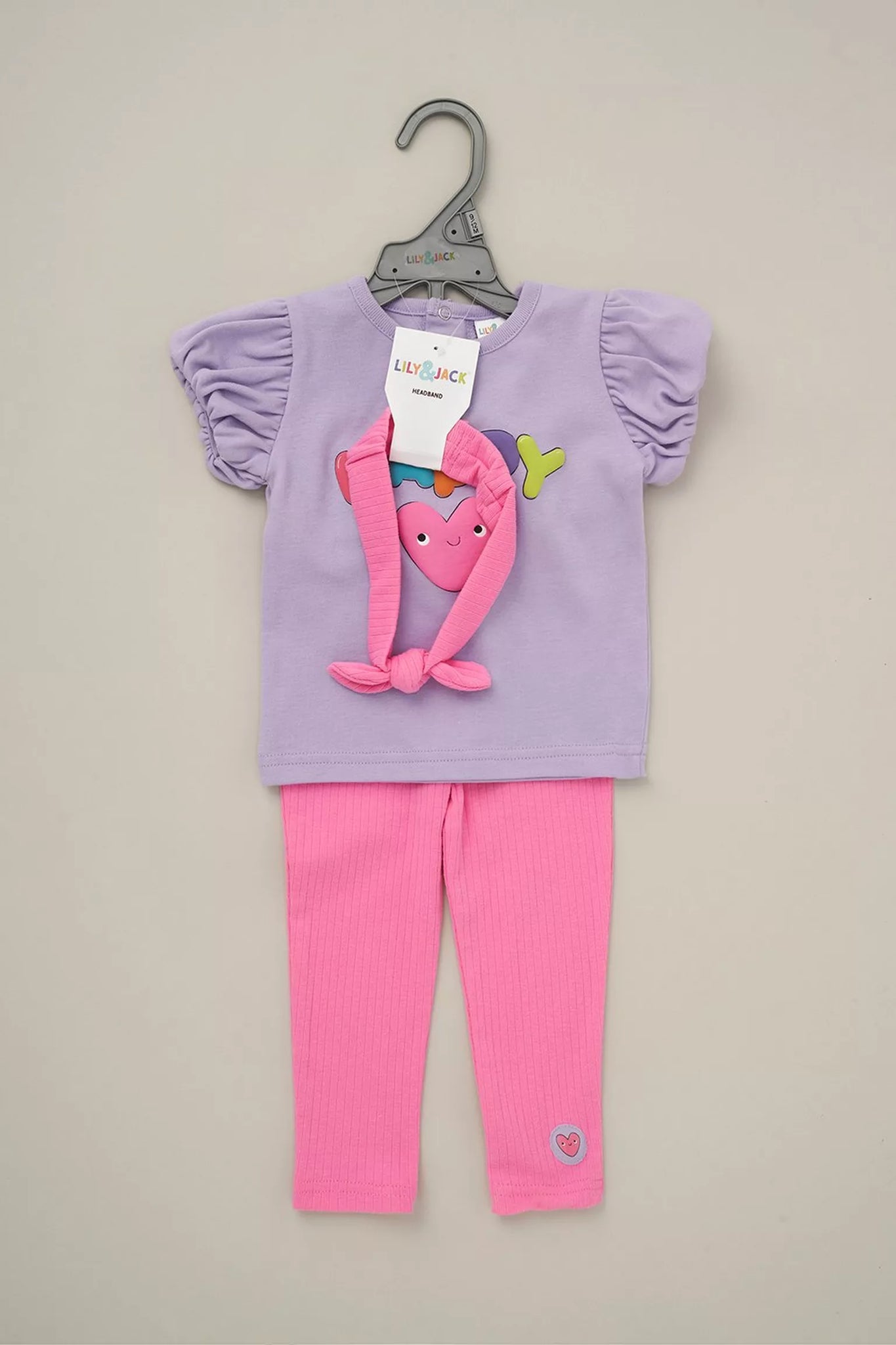 Lily & Jack Baby Girls Top, Ribbed Leggings & Headband Outfit D06814