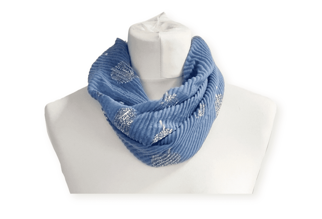 Silver Foil Crinkle Tree of Life Magnetic Scarf 3 Assorted Colours