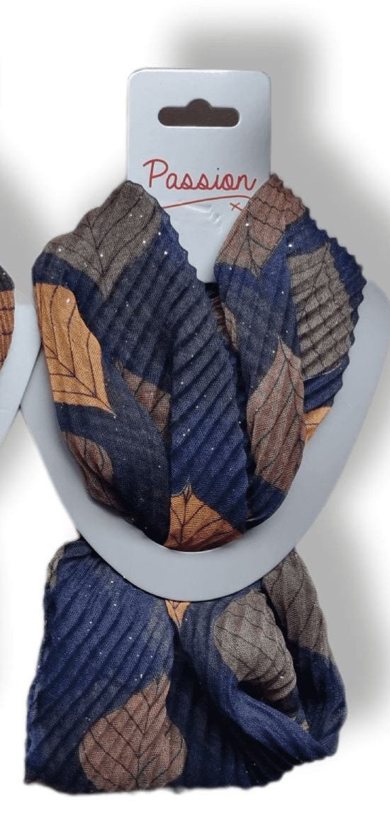 Leaf Design Magnetic Scarf MM1980 3 Colours