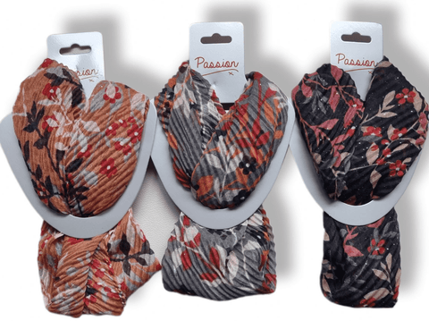 Ladies Print Crinkle Magnetic Scarf MM1982 Wild Flower