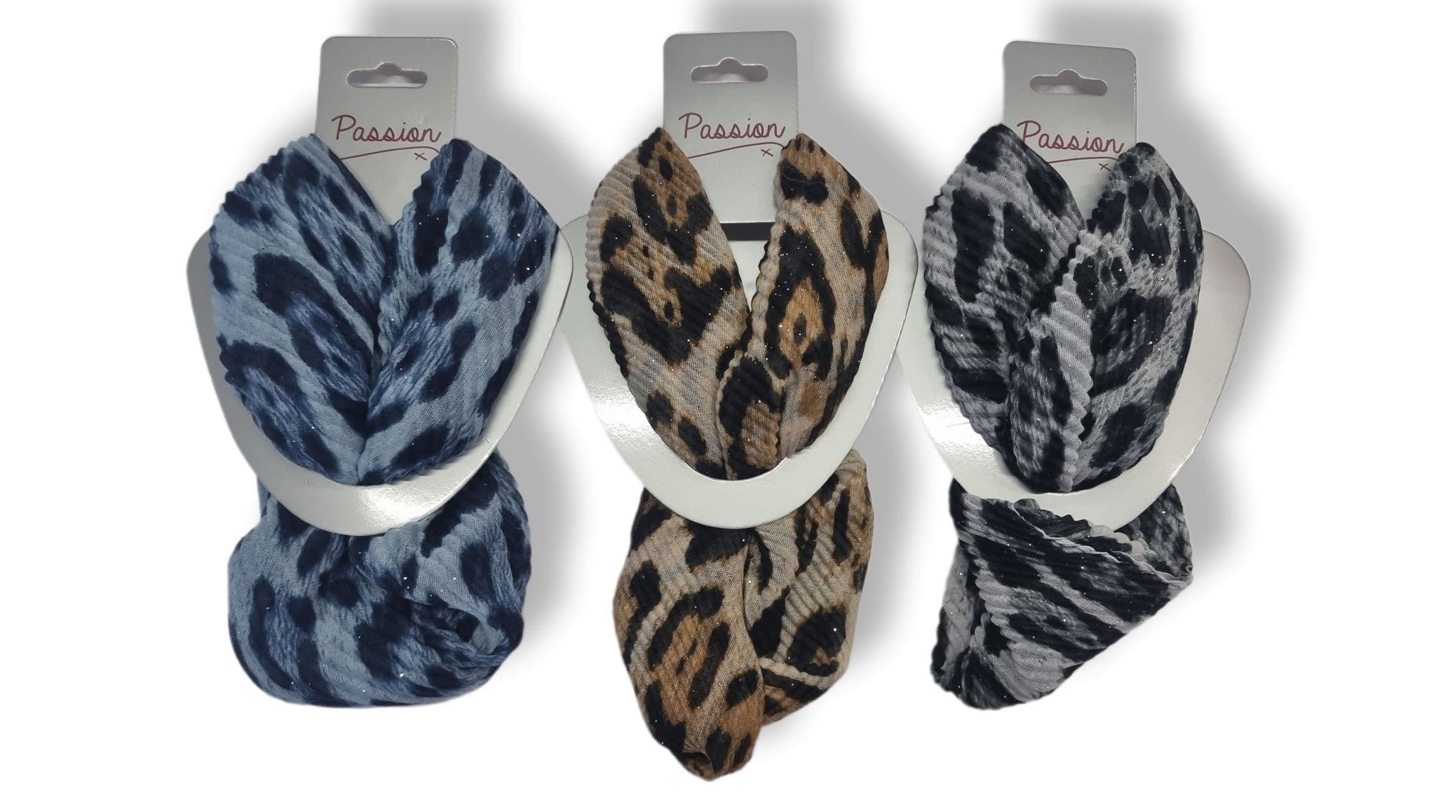 Ladies Print Crinkle Magnetic Scarf MM2008 Animal Print