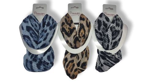 Ladies Print Crinkle Magnetic Scarf MM2008 Animal Print