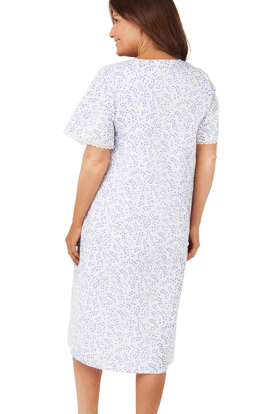 Marlon Ladies Swirl Leaf Sprig Round Neck Easy-Care Nightdress