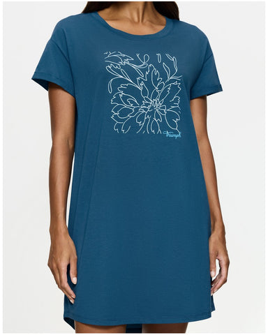 Triumph  Ladies Short Sleeved Nightdress 100% cotton 10222566 MidBlue