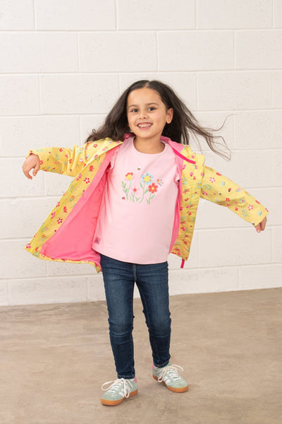 girls  yellow  waterproof  jackets