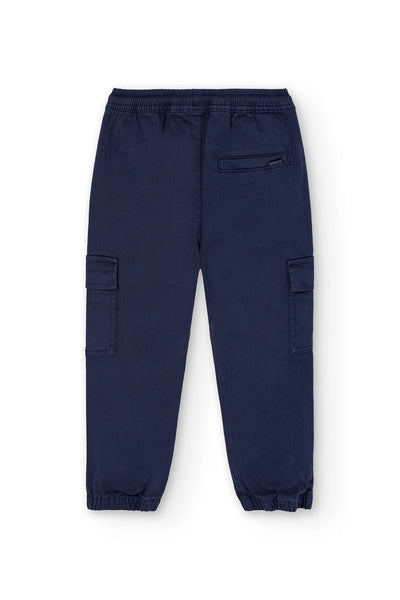 Boboli Boy's Elasticated Waist Cargo Jog Pants 502209 Navy