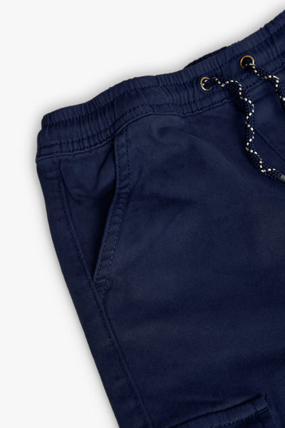 Boboli Boy's Elasticated Waist Cargo Jog Pants 502209 Navy