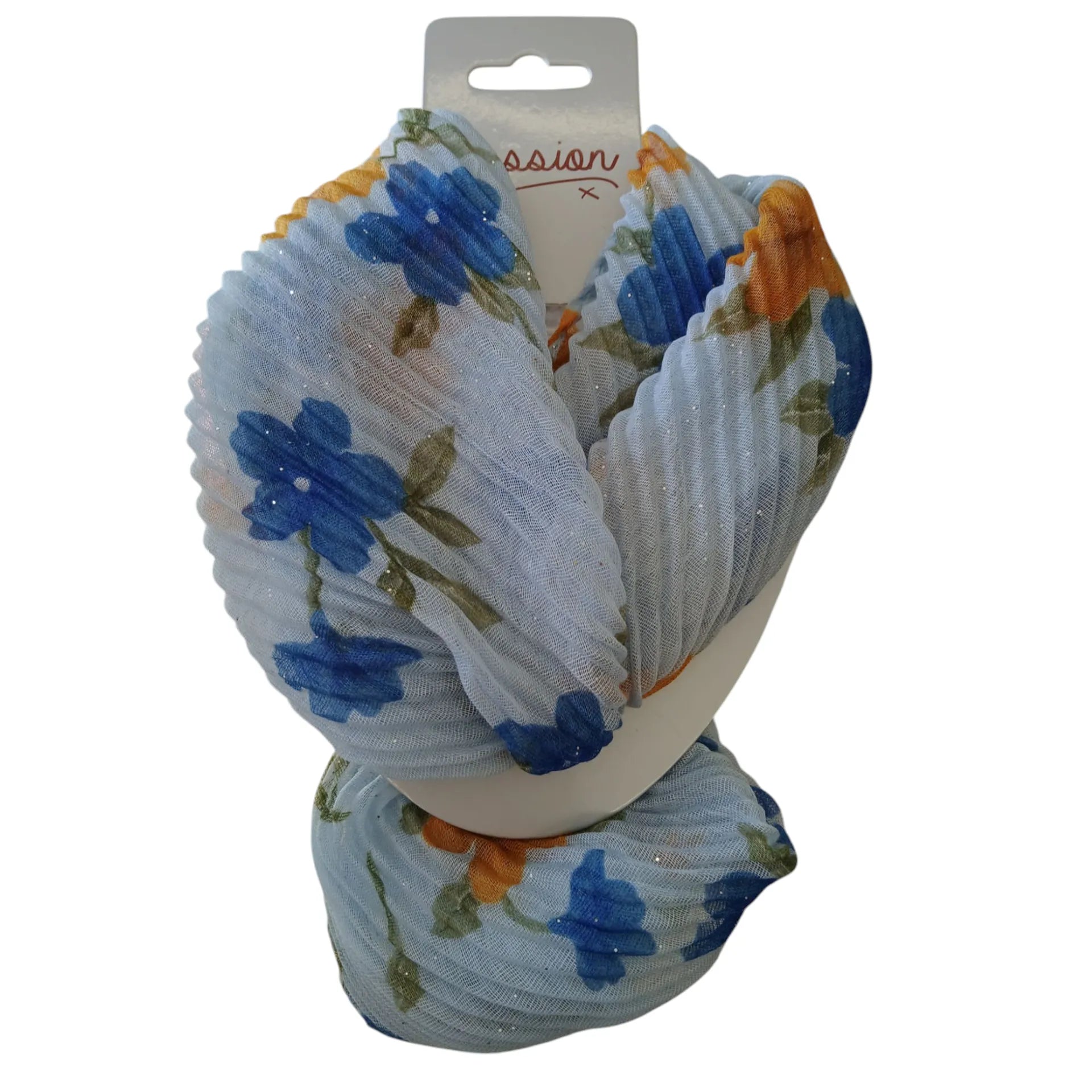 Floral Print Crinkle Magnetic Scarf  MM2006