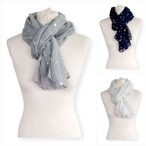 Ladies Silver Foil Eco Scarf Silver Foil Eco Scarf RC22106 Assorted Colours