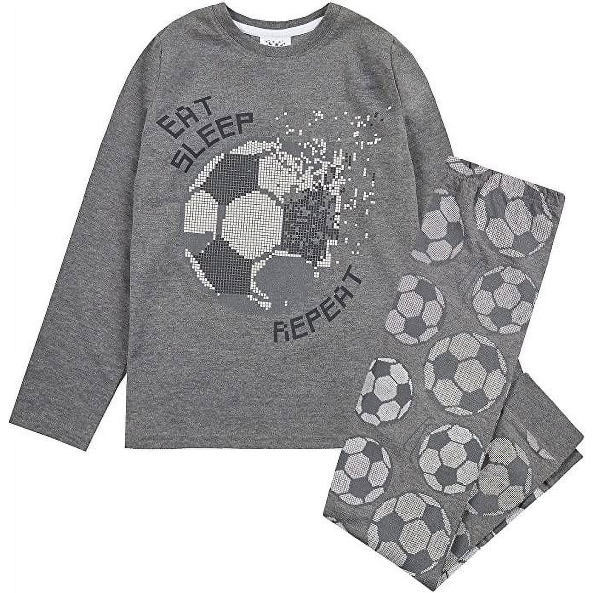 Boys Pyjama Set - Eat Sleep Repeat (2-6yrs) 15C531 Grey