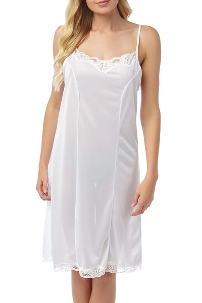 Marlon Ladies Carly Lace Trim Slim Strap Full Slip