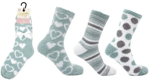 Snuggle Toes Ladies 3pk Cozy Socks 3566 Green