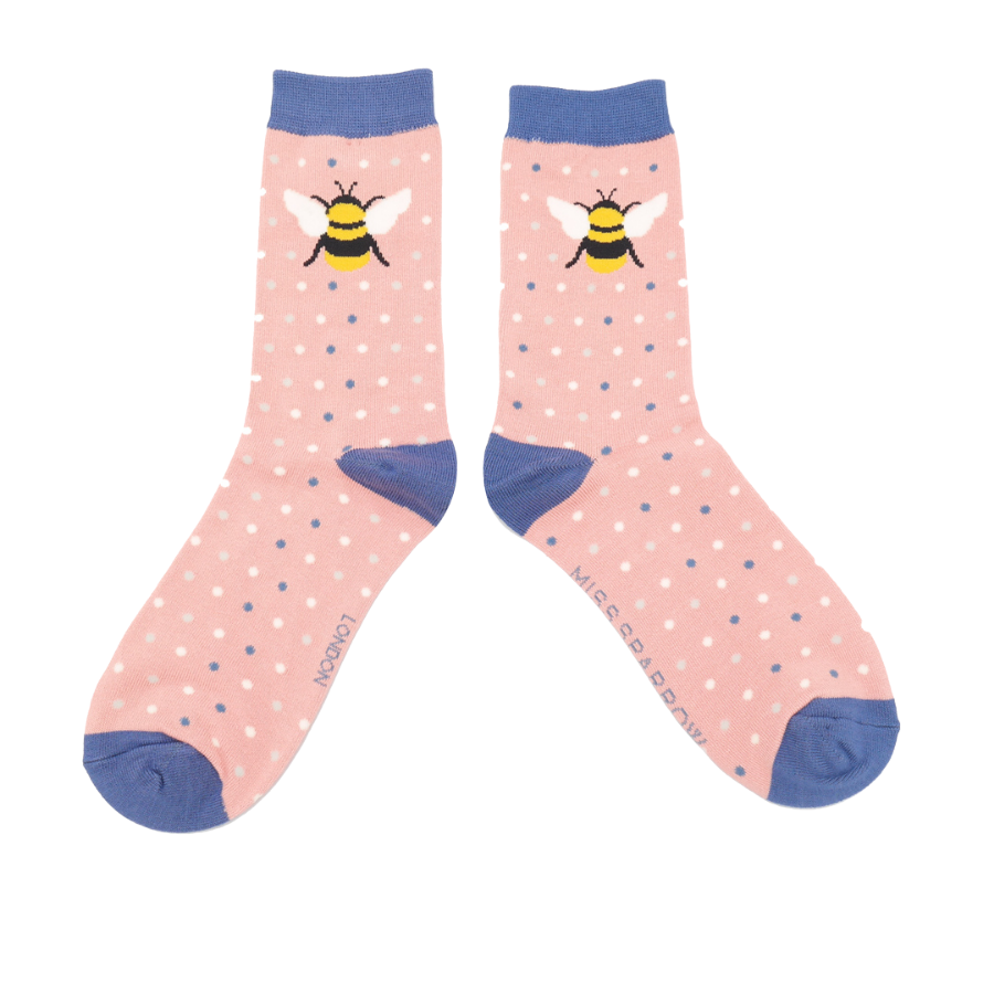 Miss Sparrow Ladies Bamboo Socks Bumble Bee & Dots