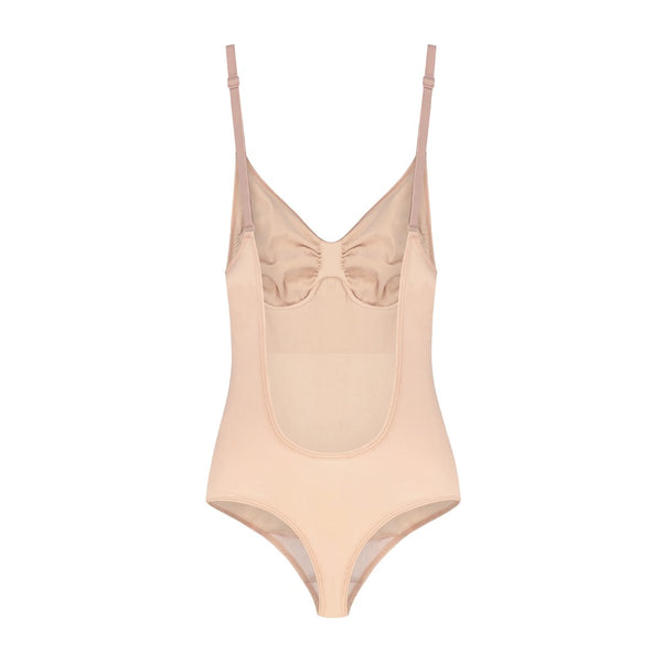 ByeBra Soft Touch Seamless Bodysuit Ultra Low Back Beige