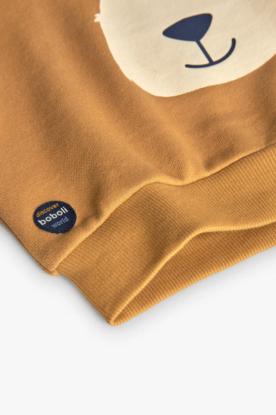 Boboli Boy's Plush Sweatshirt Yellow Animal