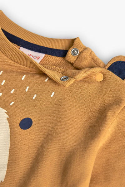 Boboli Boy's Plush Sweatshirt Yellow Animal