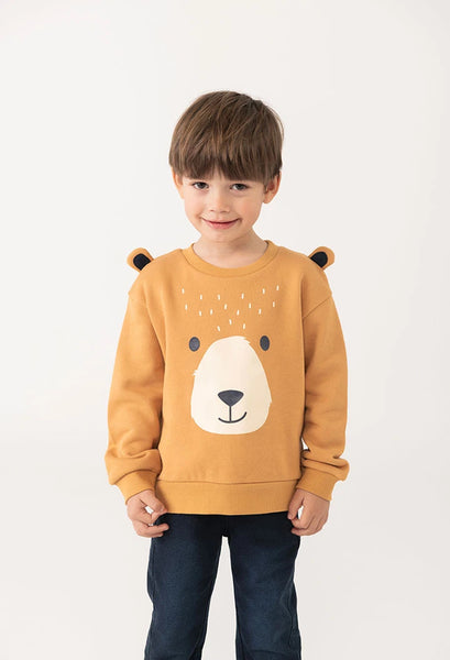Boboli Boy's Plush Sweatshirt Yellow Animal