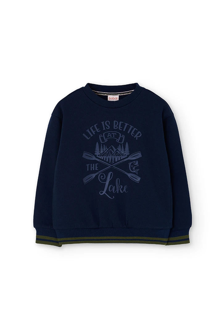 Boboli Boy's Plush Sweatshirt Navy