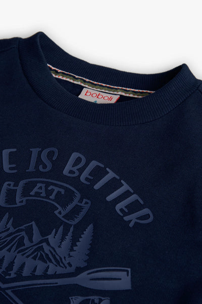 Boboli Boy's Plush Sweatshirt Navy