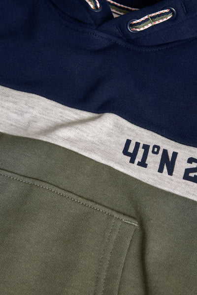 Boboli Boy's Plush Hoodie Block Colour