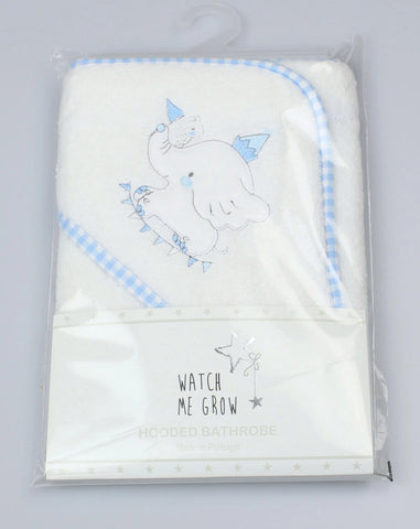 Watch Me Grow Hooded Bath Towel Blue Elephant WF1656