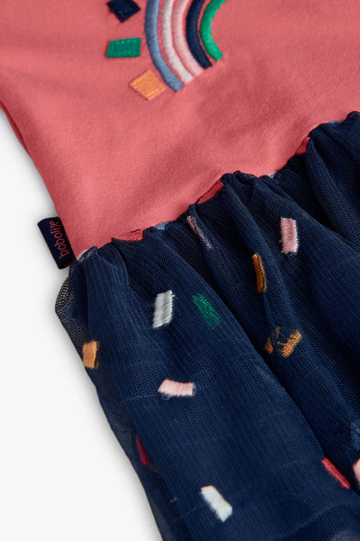 Boboli Girl's Pink Knitted Dress With Print 202150-3914