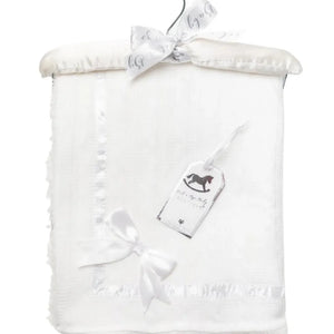 Rock A Bye Baby Christening Shawl With Bow White W23986