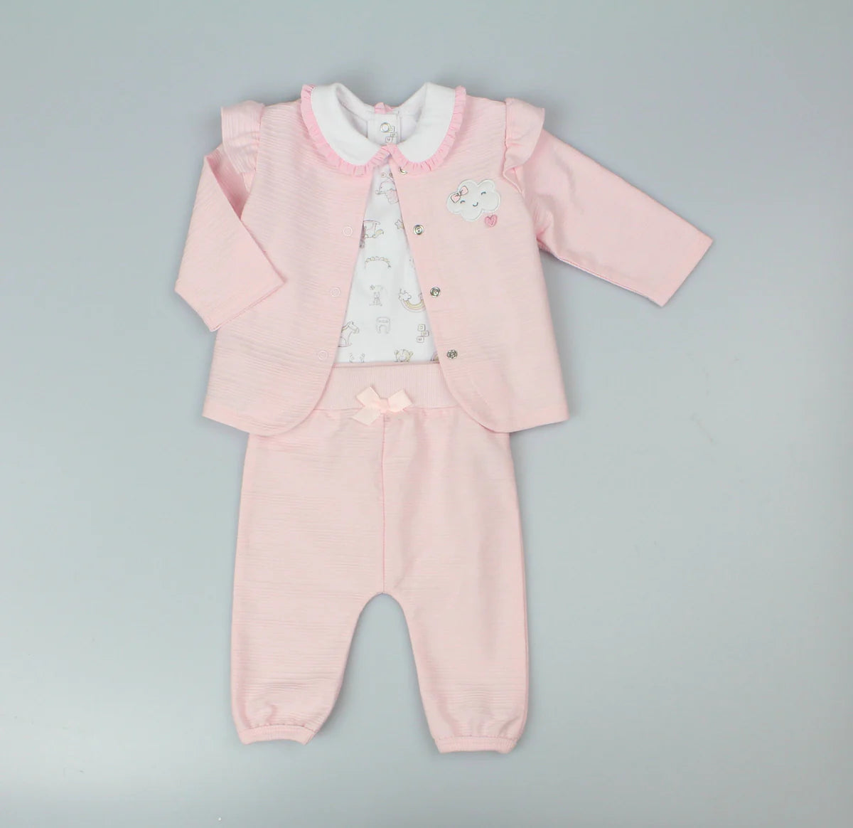 Pure & Soft Babywear Baby Girls' 3pc Outfit E13327 Pink