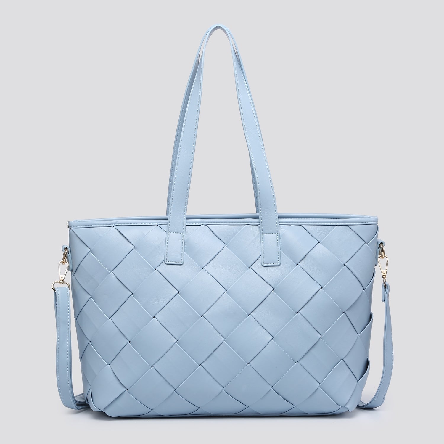 Ladies Large  Tote With Weaved Front HX2453