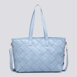 Ladies Large  Tote With Weaved Front HX2453