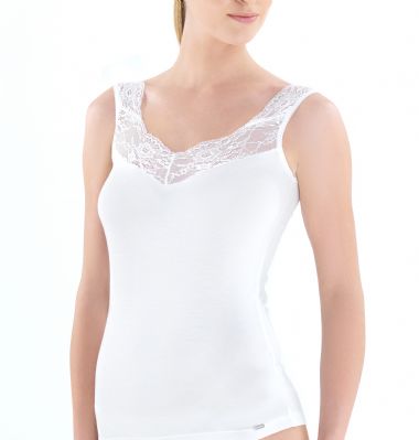 Black Spade Comfort Classics Singlet 1343 White