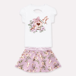 Milon Girl's Summer Set TShirt & Skirt "Birdhouse" 14040