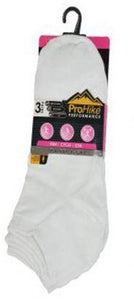 Ladies White Cotton Rich Trainer Socks 3 Pair Pack 4-8 by Pro Hike