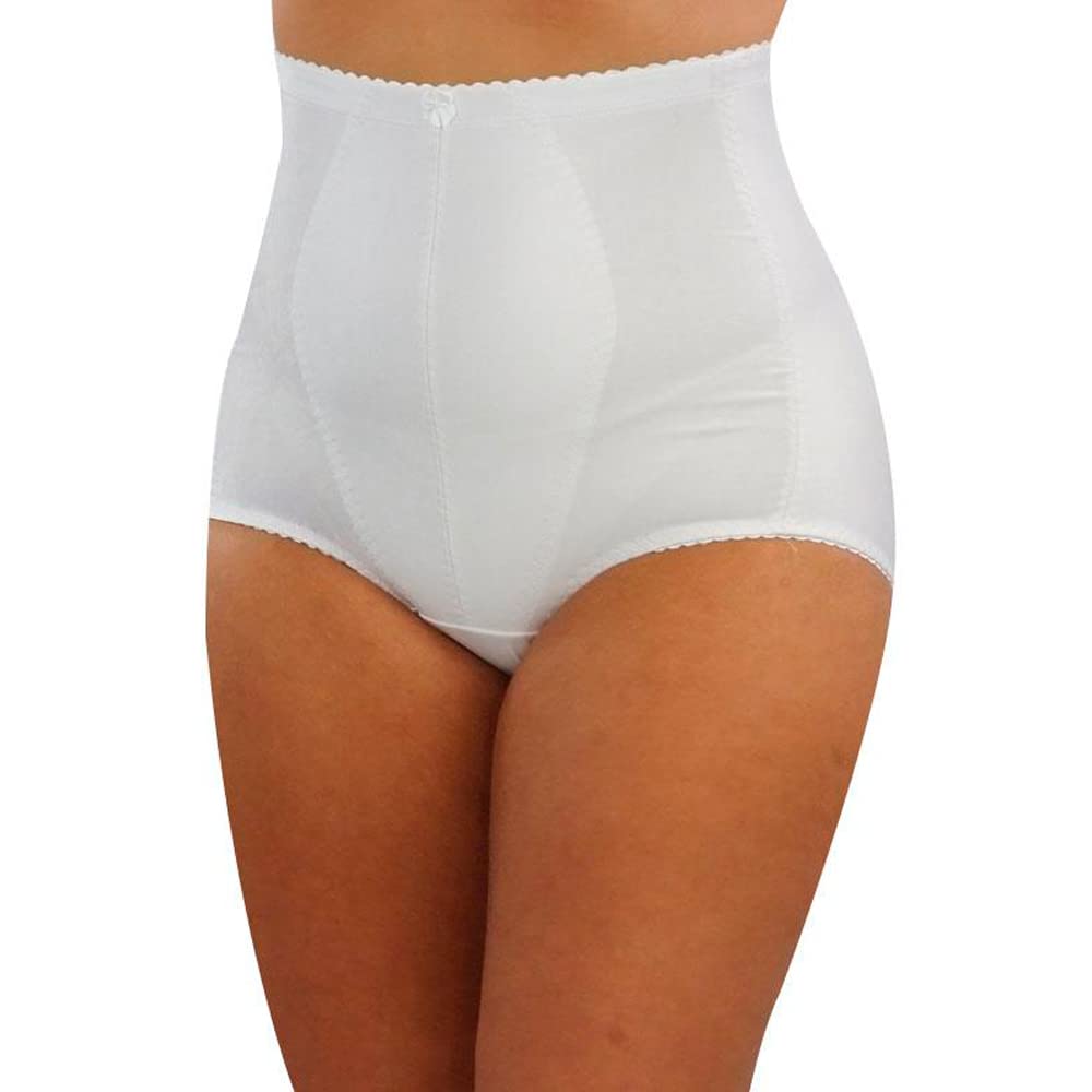 Ladies Medium Control Tummy Tuck & Bum Lift Briefs Girdles Style 210 White