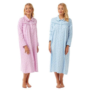 Lady Olga Holly 100% Brushed Cotton Wincyette Nightdress