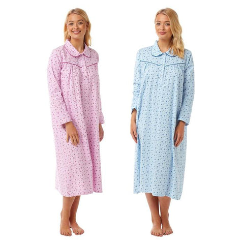 Lady Olga Holly 100% Brushed Cotton Wincyette Nightdress