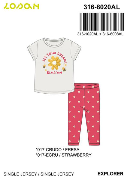 Losan Girls Dreams Blossom Set 316-8020AL Cream/Red