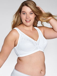 Naturana Cotton white soft bra with embroidery details 86545