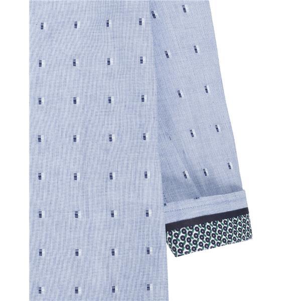 UBS2 Boy's long-sleeved square print shirt. H220421 Blue