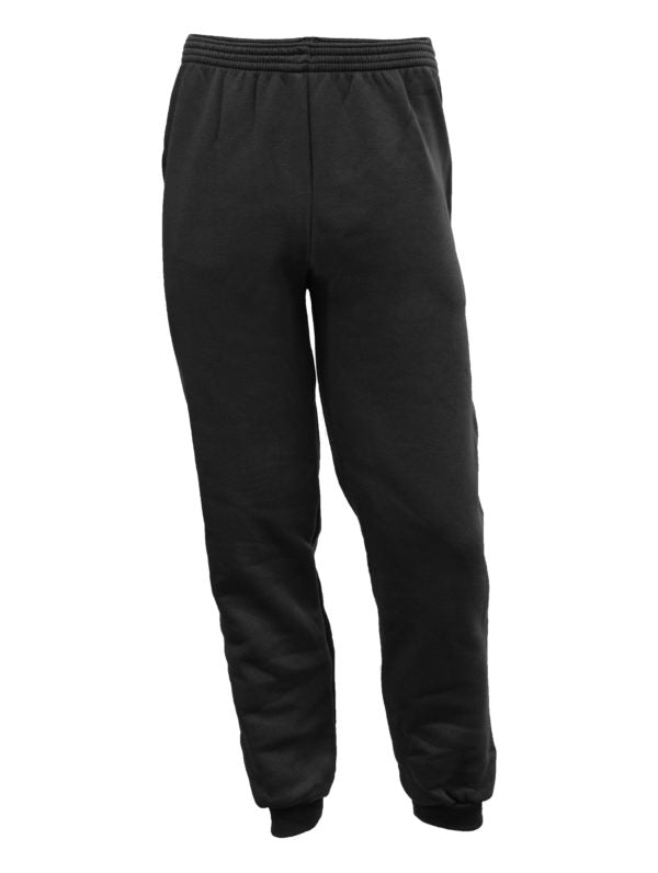school black fleece cuff legged bottoms