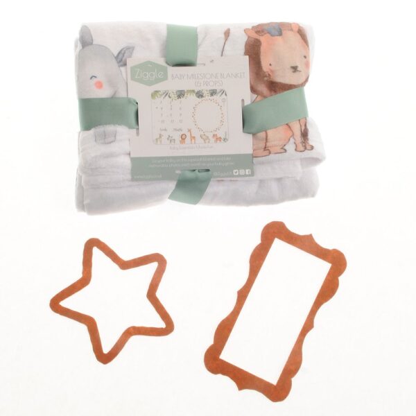 Ziggle Jungle Animals Milestone Blanket BLAN2194