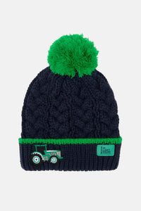 Little Lighthouse Kids Bobbie Bobble Hat - Green Tractor