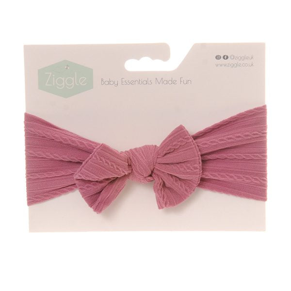 Ziggle Blush Pink Top Bow Turban Headband BOW0035