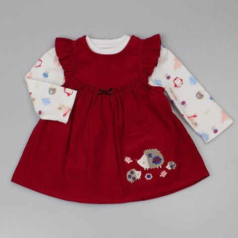 Watch Me Grow Baby Girls Corduroy Dress & Top F12420 Hedgehogs