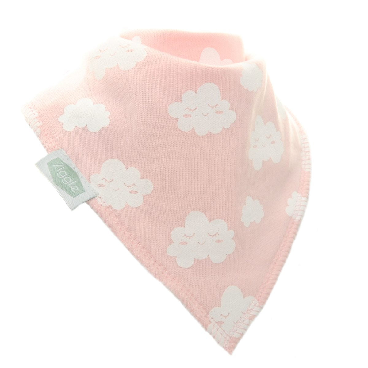 Ziggle Bandana Dribble Bibs Pink Winking Clouds