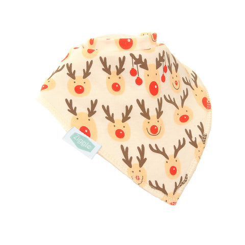 Ziggly Christmas Reindeer All Over Bib