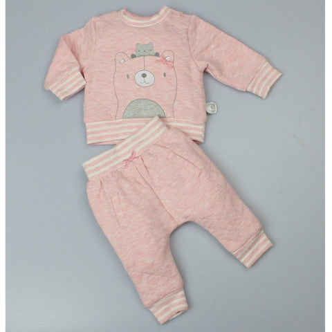 Watch Me Grow  BABY PINK QUILTED 2 PIECE OUTFIT C12105