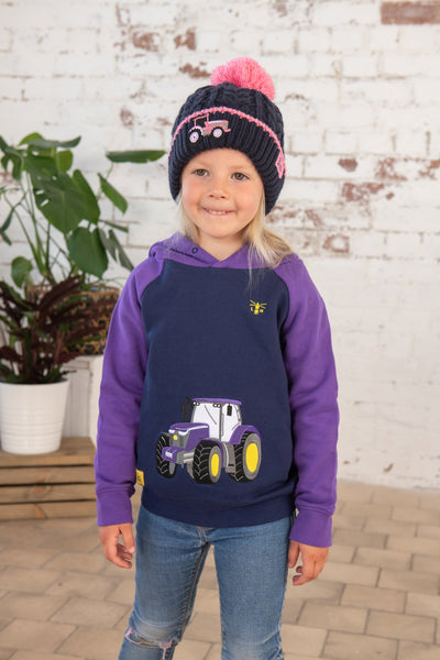 Little Lighthouse Girl's Jill Hoodie - Purple Tractor
