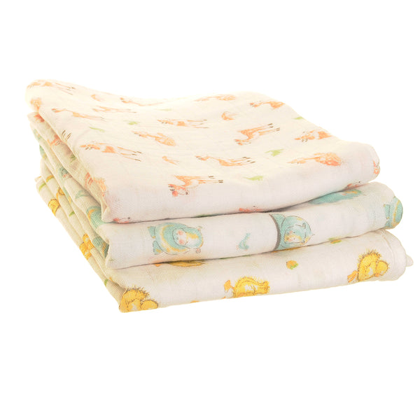 Ziggle Baby Muslins Squares Cuddly Animals