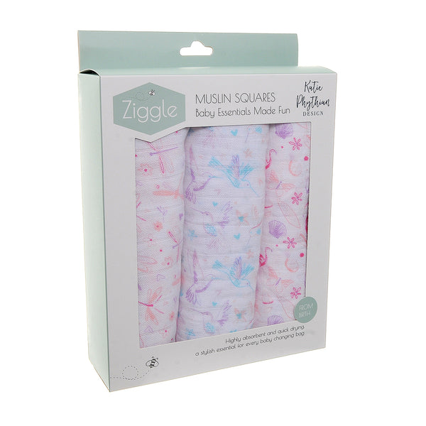 Ziggle  Baby Girl Muslins Squares